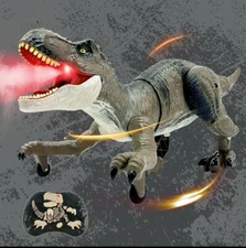 2.4G Remote Control Dinosaur Toy RC Velociraptor Dinosaur LED Light Roaring SET