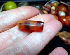 Old Carnelian Bead Rare Faceted Carnelian Cornelian tube bead