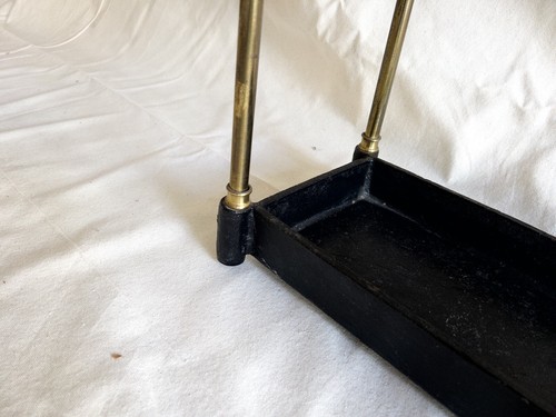 English Victorian Brass & Cast Iron Umbrella Stand Valet Converted to End Table - Picture 6 of 8