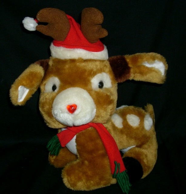 VINTAGE CHRISTMAS STUFFED ANIMAL PLUSH REINDEER ELECTRONIC MUSICAL