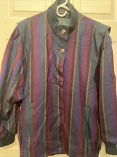 Avoca Wool Womens XL 100 Irish Wool Coat Jacket Striped Ireland Made Vintage 80