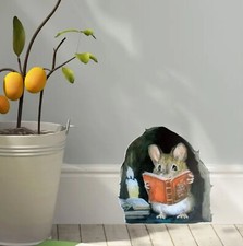 3D Effect Mouse Sticker Realistic Indoor Outdoor Decoration 3D Pets Sticker Home