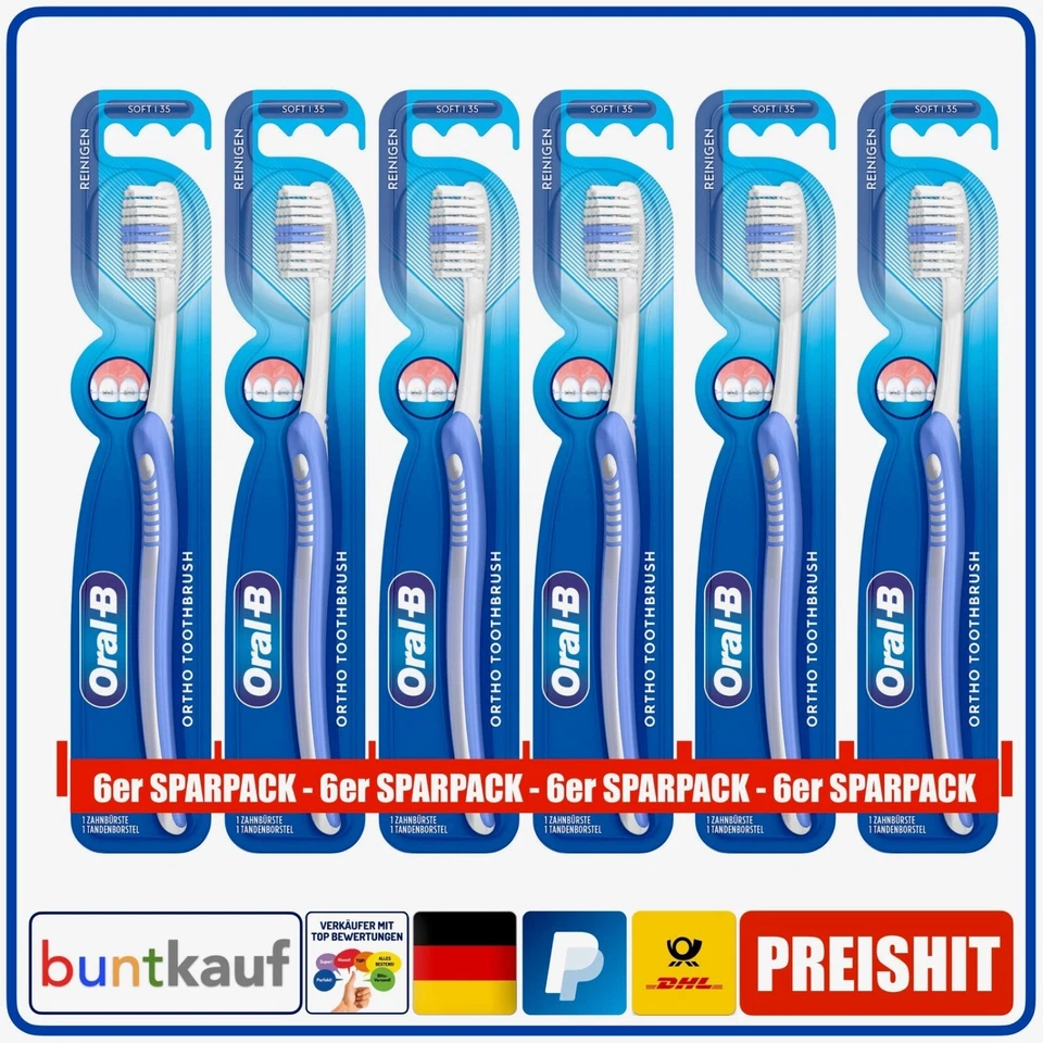 PROCTER & GAMBLE Oral-B Orthodontische Handzahnbürste Soft, 6 Stück