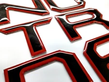 3D BLACK RED OUT RAISED DOMED FRONT GRILLE LETTER FOR TOYOTA TUNDRA 2022 - 2026