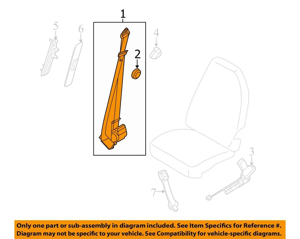 Passenger Seat Belt Front Bucket Seats Passenger Fits 08-14 FORD E150 VAN 413571 Foto 2 de 3