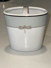 Lenox Kate Spade June Lane Dragonfly Platinum Trim Toothbrush holder EUC