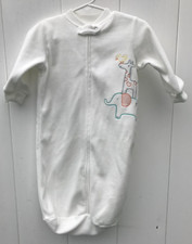Carter  s Infant One Size Sleeper Sack Zippered Pajama, White with Animal Decor