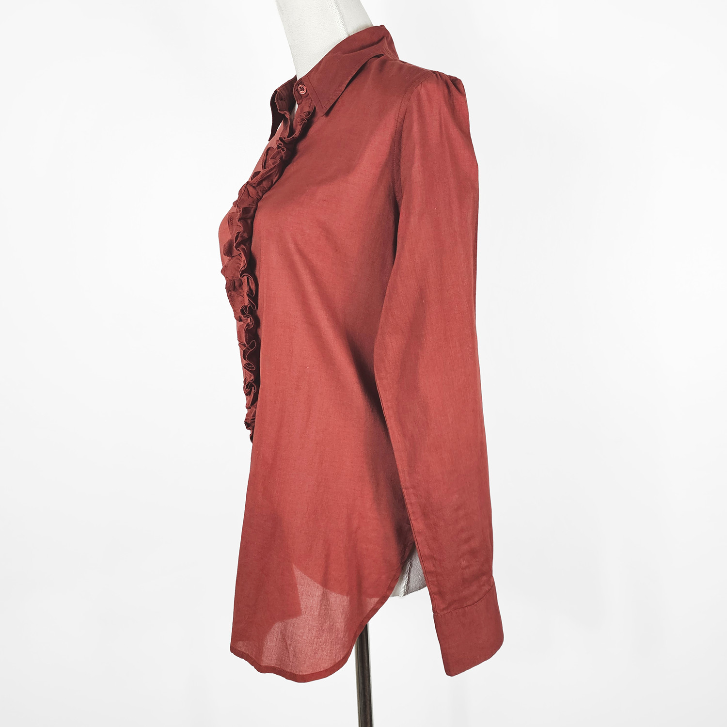 Peruvian Connection Dark Orange Medium Cotton Ruf… - image 4