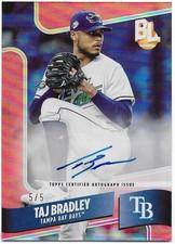 2024 Topps Big League Taj Bradley 5/5 Red Foil Auto #WRA-TB