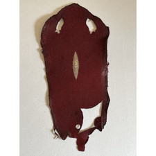 Genuine Stingray Shagreen Leather Hide Merlot Wine Red Craft Scrap 15x7 Pearl