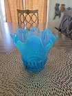 Beautiful Blue Fenton Art Glass Opalescent Vase