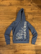 Abercrombie  Fitch Vintage Y2K Logo Floral Hoodie Blue Women  s Large