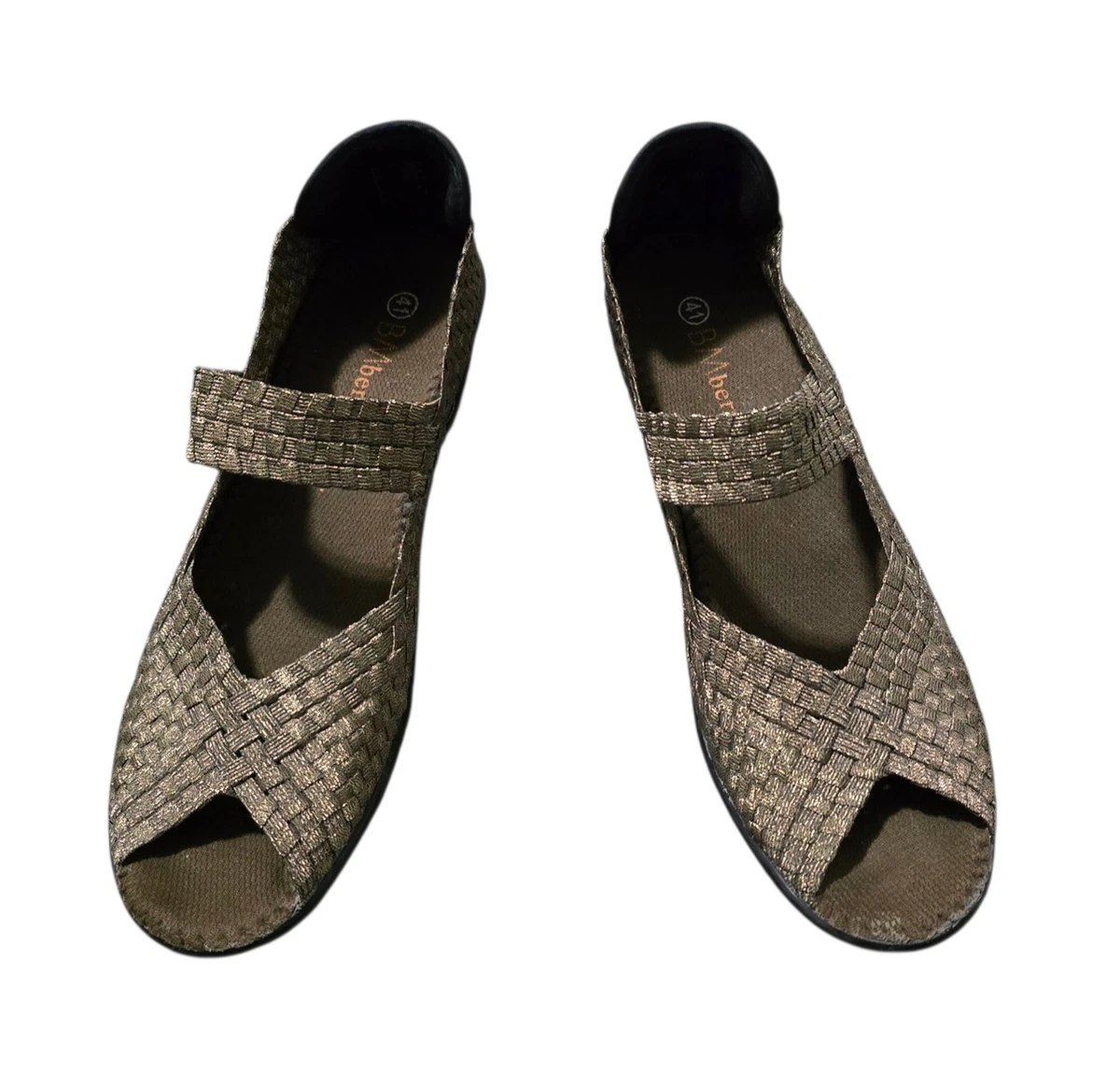 Bernie Mev Women BERNIE MEV 37/6.5 Wedge Heel Woven Slip-on Shoes/Booties, Bronze, EUC main image 1