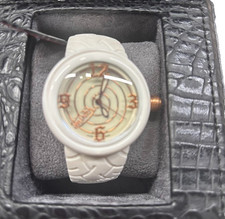 Orologio analogico al quarzo gomma bianca oro rosa oversize Von Dutch SPIRAL come nuovo raro