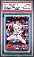 2024 Topps Update KYLE HARRISON Father's Day POWDER BLUE /50 #US83 PSA 10