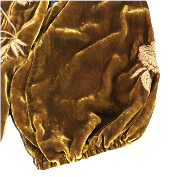 Johnny Was Veludo Bordado Espanador Tamanho L Sumptuoso Cor Caramelo Kimono Grande - Imagem 4 de 4