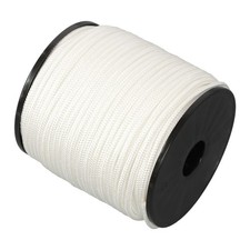 1/4 Inch 250ft White Nylon Solid Braid Rope Abrasion Resistance High UV