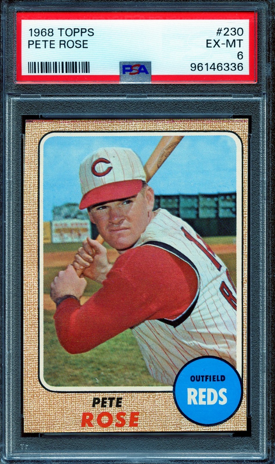 1968 Topps PETE ROSE #230 Baseball Card PSA 6 EX-MT