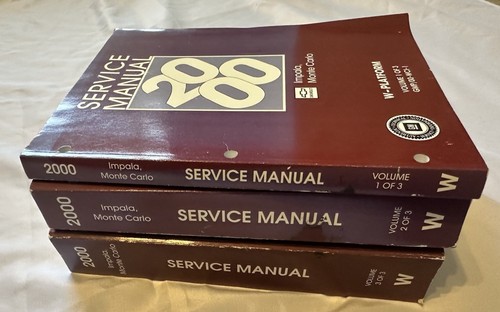 2000 Chevrolet Impala Monte Carlo Shop Service Repair Manual 3 Vol Set Vintage - Foto 10 di 16