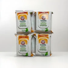 Lot Of 4 Arm & Hammer Essentials Simply Fresh Deodorant Towelettes     30ct.