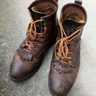 Redwing Logger Boots Leather Steel Toe Vintage Used