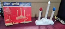 Vtg Art Deco Christmas 3 Lite Candolier Electric Light Candelabra Good-Lite C7