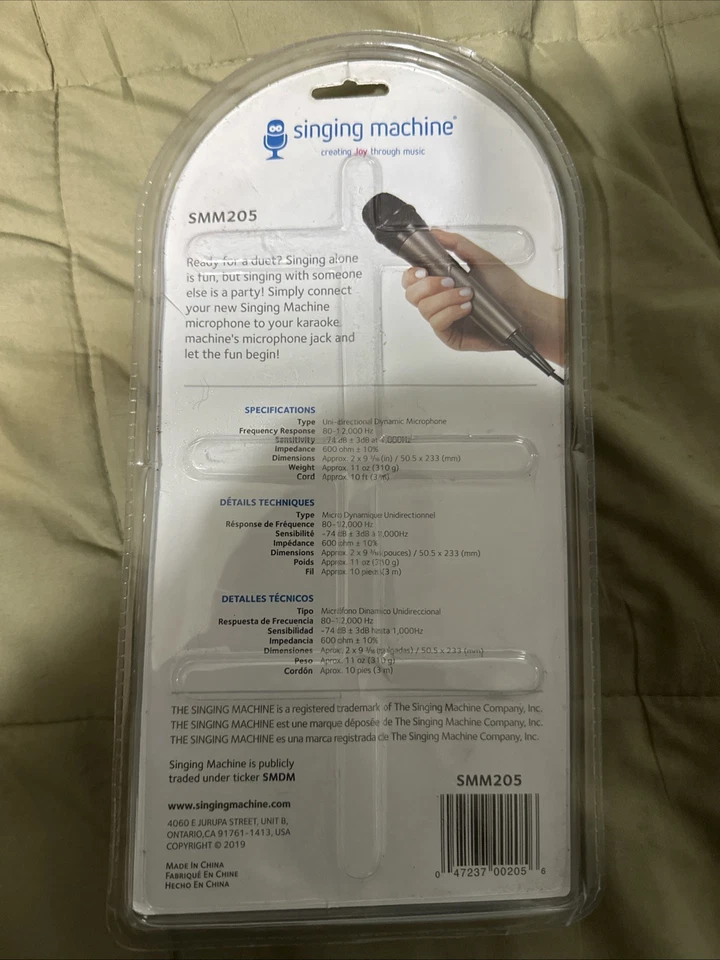 The Singing Machine SMM205 Dynamic Professional dynamic Microphone New - Image 3 of 3