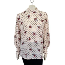 NEW MODCLOTH A Grace Of One's Own Chiffon Blouse in Ivory Print WOMEN'S 2X