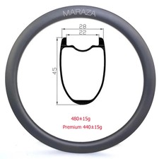 700C Road Bike 45*28 Mm Tubular Carbon  Rim  24-30holes Disc Brake Clincher Ring