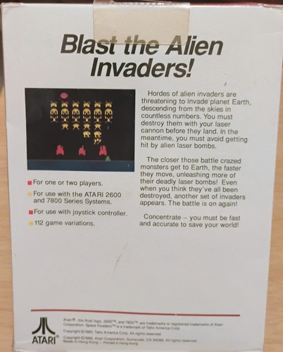 1980 SPACE INVADERS Atari 2600 Red Label Factory Sealed With Hang Tab - Picture 6 of 6