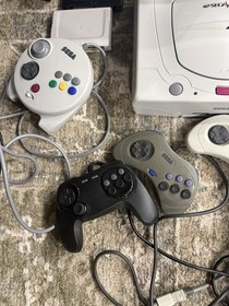 SEGA Sega Saturn White Console Bundle GDEMU, liteguns, movie/ram/mem Card