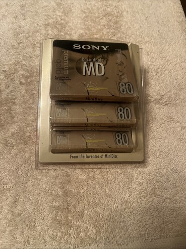 Confezione 4 MiniDisc Sony MDW80PL Premium Gold Registrabili MD Hi-MD 80 Minuti SIGILLATI - Foto 1 di 2