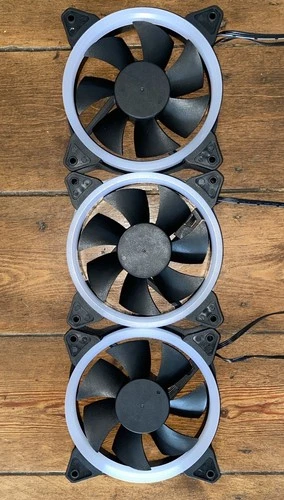 3x RGB 120mm Cooling Fans, 12025L 12S DC12V  - Black, Gaming, Pc