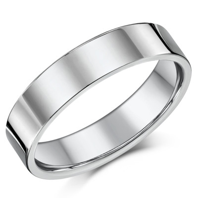 Titan Ehering Verlobungsring flach hofförmig 5 mm Band Herren / Damen Ring