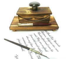 Calligraphy ink blotter & pen rest desk top fountain dip stand blotter holder
