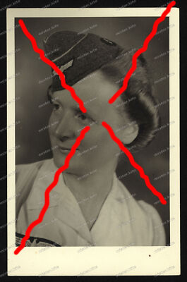 Foto-AK-Studio-Portrait-Junge-Frau-Wehrmachtshelferin-Blitzmädel-Heer-