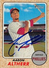 Aaron Altherr autographed Baseball Card (Phillies) 2017 Topps Heritage #667