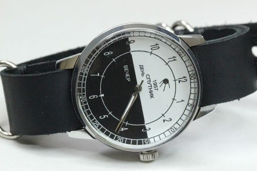 Wristwatch Raketa Sputnik Soviet watch Day Night Rare Men's Military watches - Picture 6 of 24