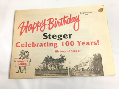 Steger IL  100th Anniversary News Paper 1896-1996  History of Steger  16 pages
