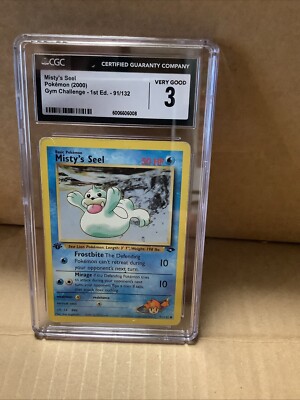Graded 3 NM/Mint+ Pokemon. Mistys Seal 2000 Gym Challenge 1st Edition 91/132 | eBay Graded 3 NM/Mint+ Pokemon. Mistys Seal 2000 Gym Challenge 1st Edition 91/132 | eBay