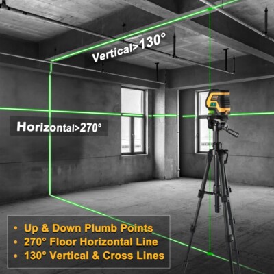 PREXISO NEW 100Ft Rechargeable Self Leveling Laser Level Point Cross Laser Level