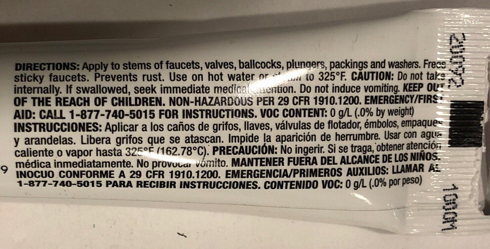 Oatey Plumber’s Faucet And Valve Grease (1 Fl Oz Tube) 30620 eBay