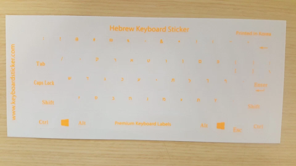 Hebrew Orange letters Keyboard Sticker Transparent Reseller 100 Pack DEAL!! - Image 2 of 2