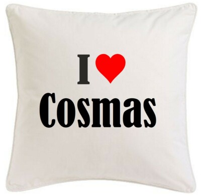 KISSENBEZUG I LOVE COSMAS 40CMX40CM AUS MIKROFASER