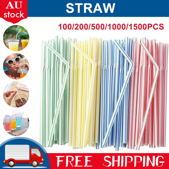 100-2000pcs Colorful Bendable Drinking Straws Disposable Plastic Party Straws ZH10627