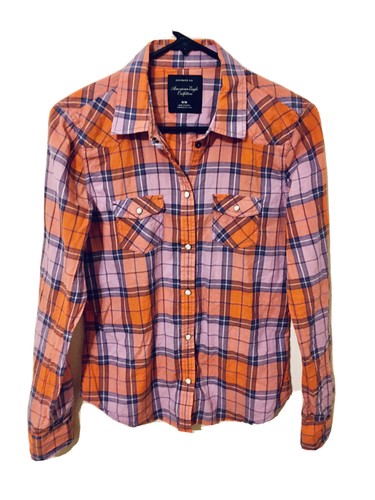 orange and blue flannel womens