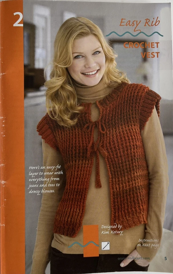 Red Heart Collage Book 0012 Art J27 WARMING TRENDS 11 Knit & Crochet Projects - Image 4 of 4