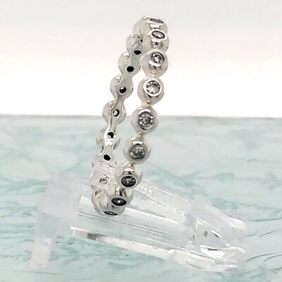 Pandora 925 silver #191032cz Eternity stackable ring band many