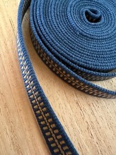 118in Japanese Sanadahimo Cotton Cord Flat Obi Ribbon Samurai Navy Brown