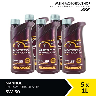 Mannol Energy Formula OP 5W-30 VW BMW MB 229.52/229.51/229.31 5x1 Liter = 5 L